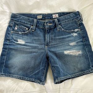 AG Adriano Goldschmied Hailey ex-boyfriend roll up denim shorts size 25R